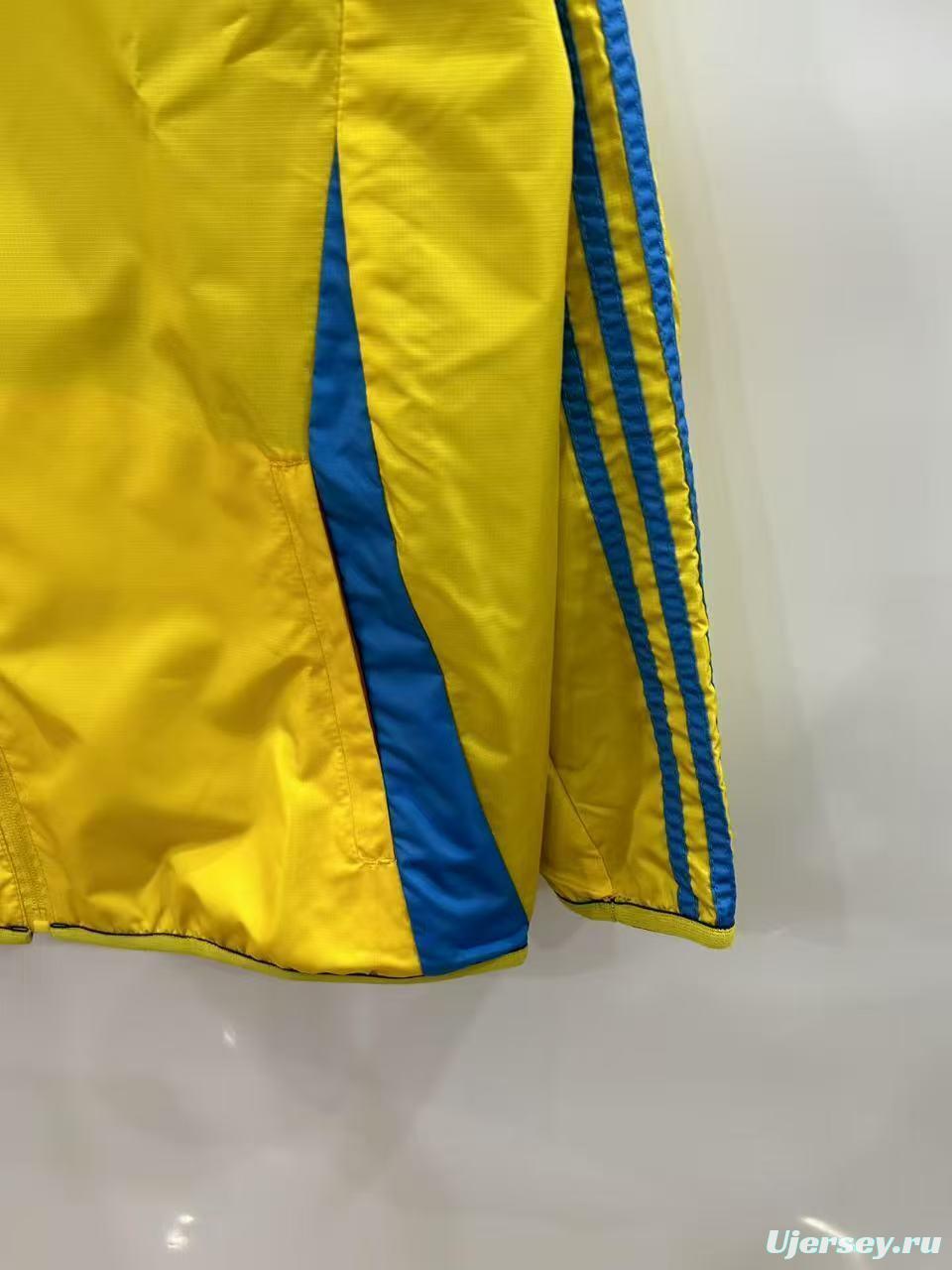 25/26 Real Madrid Yellow/Navy Reversible Windbreaker