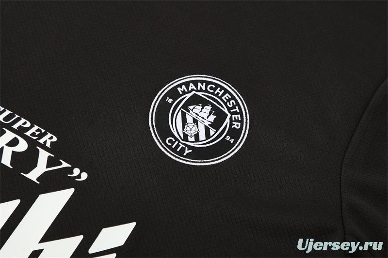 25/26 Manchester City Black with XS Short Sleeve+Soccer Shorts