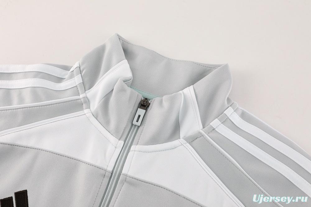 25/26 Real Madrid Grey Full Zipper Jacket + Long Pants
