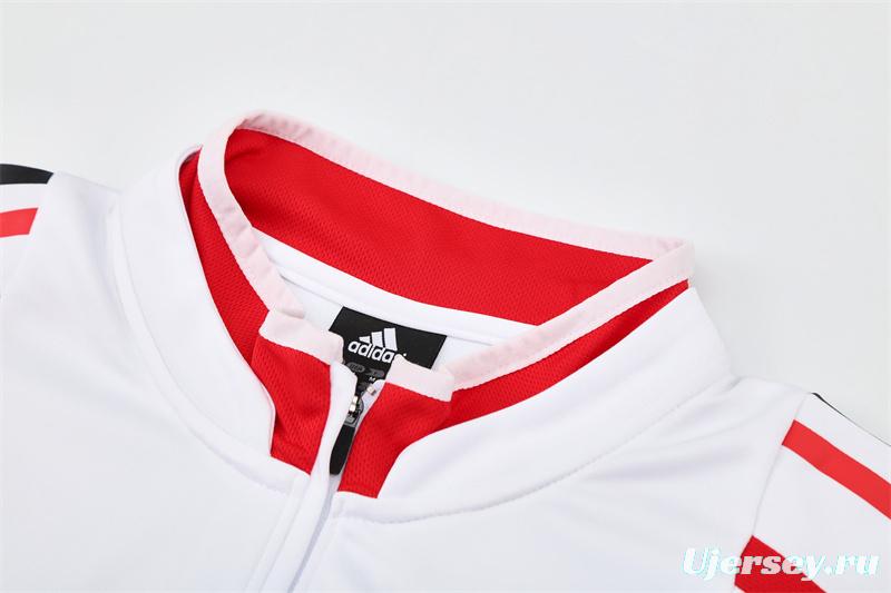 Retro 04/05 AC Milan White Half Zipper Jacket+Long Pants