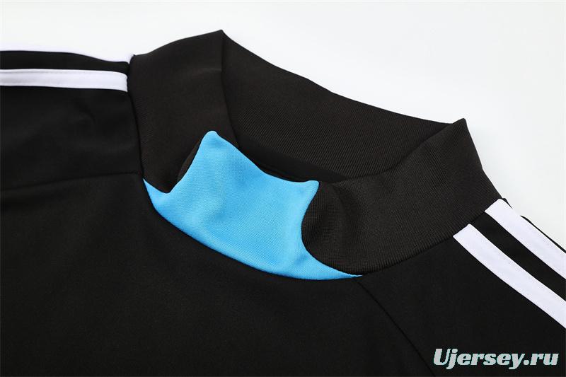 Retro 08/09 Real Madrid Black Half Zipper Jacket