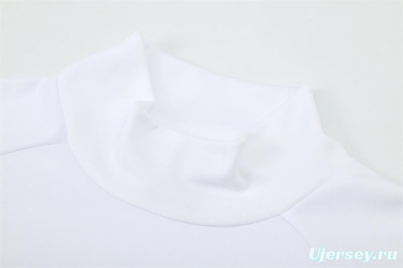 Retro 16/17 Real Madrid White Half Zipper Jacket+Long Pants