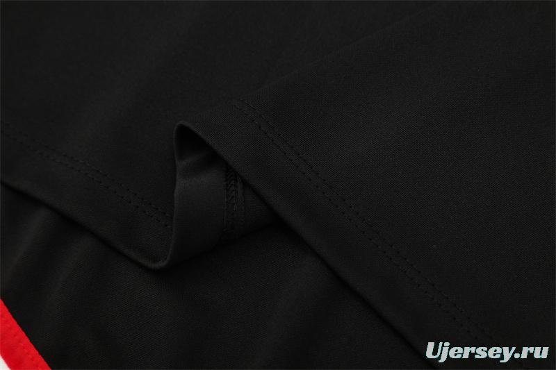 Retro 04/05 AC Milan Black Half Zipper Jacket+Long Pants