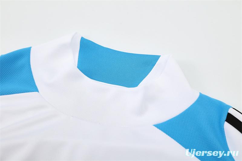 Retro 12/13 Real Madrid White/Blue Half Zipper Jacket