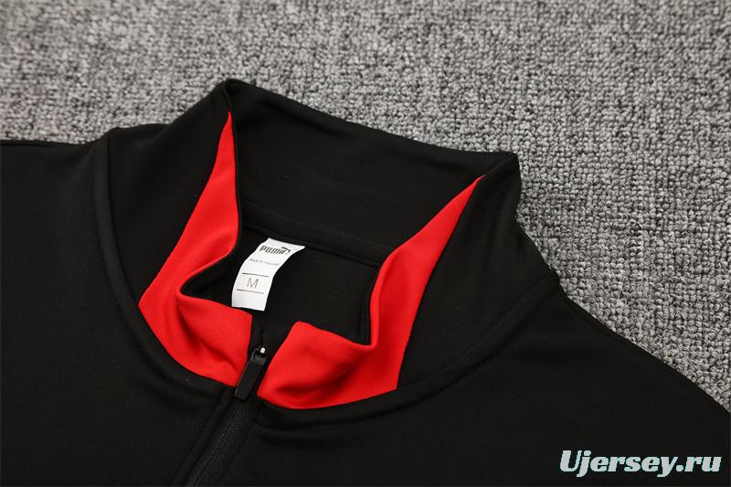 25/26 Portugal Black Half Zipper Jacket+Long Pants