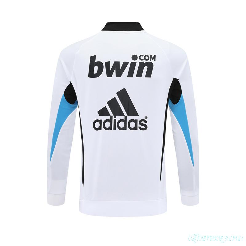 Retro 08/09 Real Madrid White Half Zipper Jacket