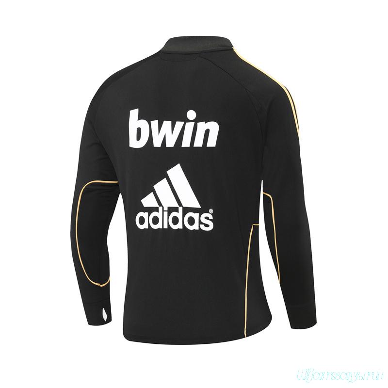 Retro 11/12 Real Madrid Black Half Zipper Jacket