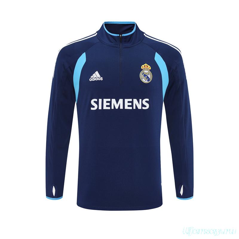 Retro 05/06 Real Madrid Royal Blue Half Zipper Jacket