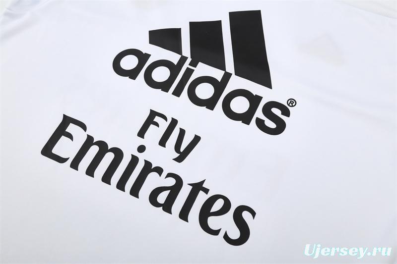 Retro 15/16 Real Madrid White Half Zipper Jacket+Long Pants