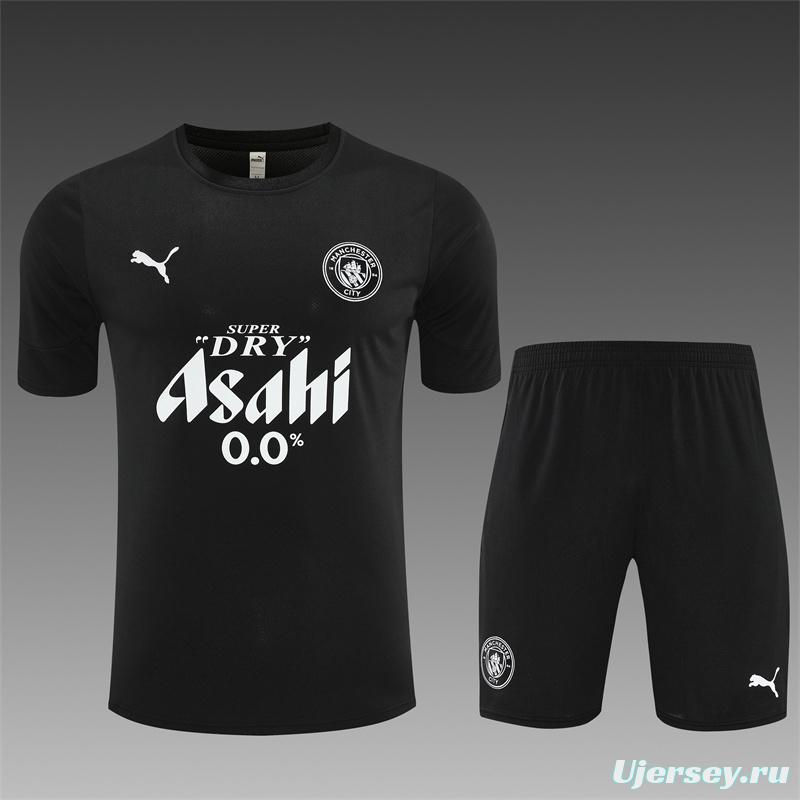 25/26 Manchester City Black with XS Short Sleeve+Soccer Shorts
