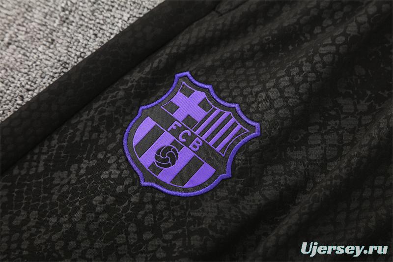 25/26 Barcelona Black Joint Edition Half Zipper Jacket+Long Pants