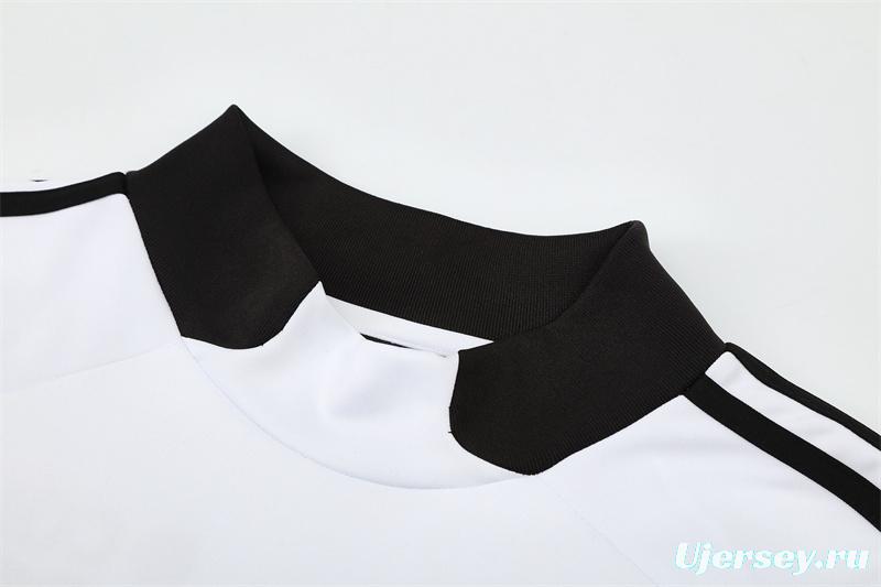 Retro 08/09 Real Madrid White Half Zipper Jacket