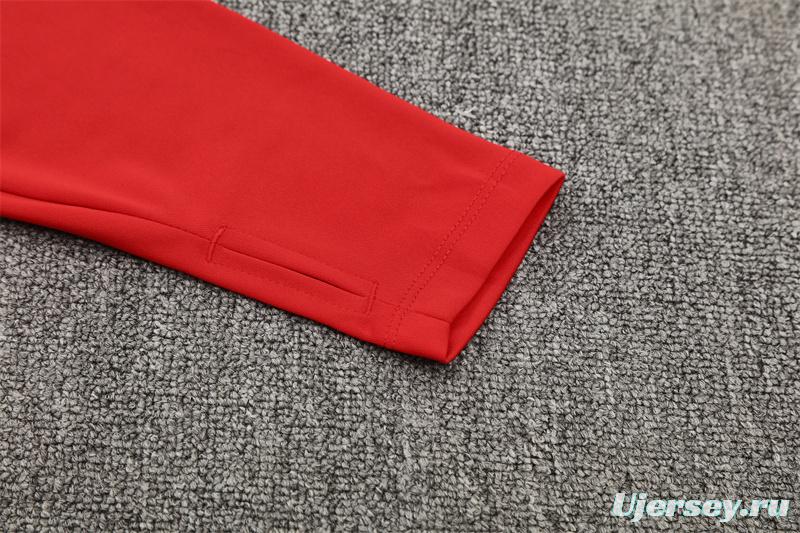 25/26 Portugal Red Half Zipper Jacket+Long Pants