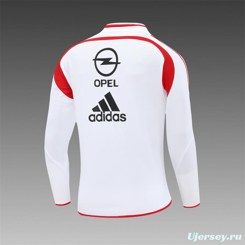 Retro 04/05 AC Milan White Half Zipper Jacket