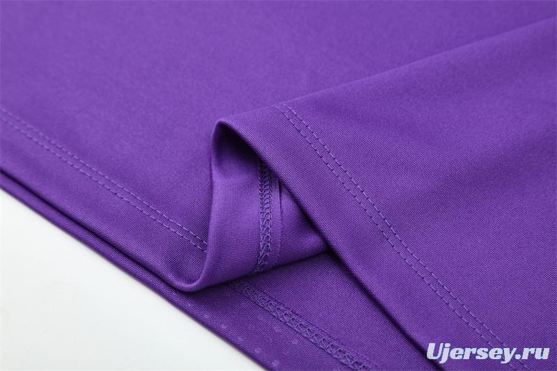 Retro 16/17 Real Madrid Purple Half Zipper Jacket