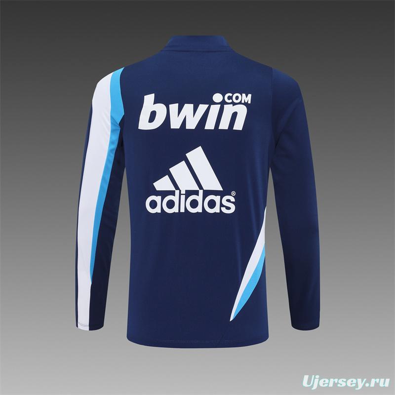 Retro 09/10 Real Madrid Royal Blue Half Zipper Jacket