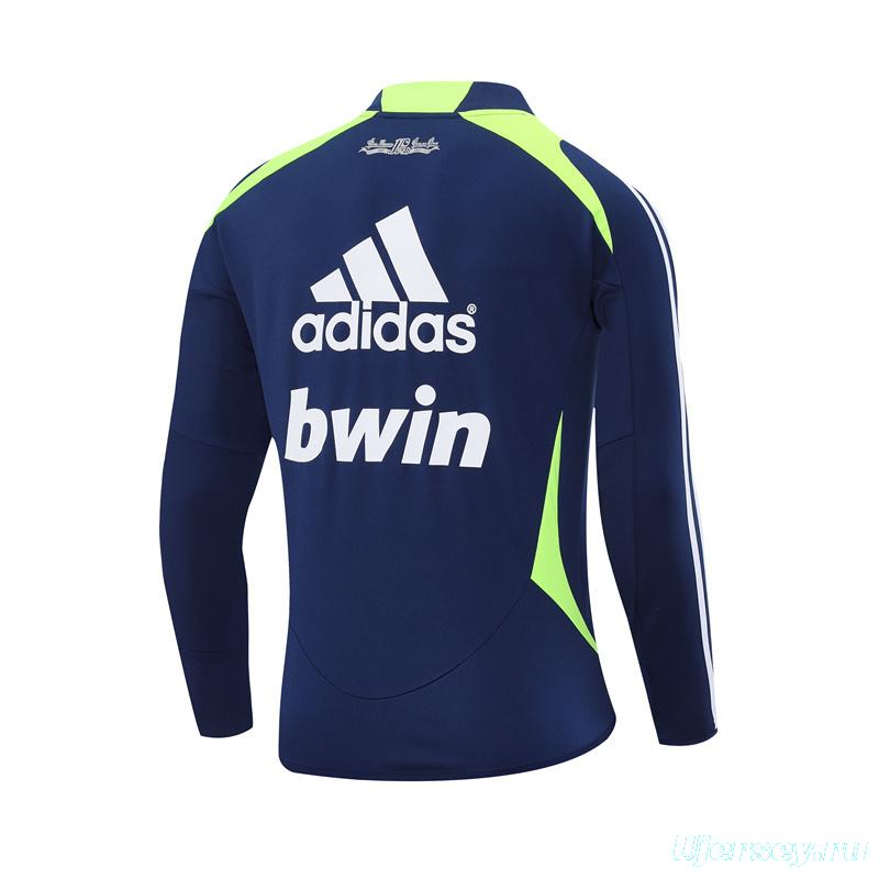 Retro 12/13 Real Madrid Royal Blue Half Zipper Jacket+Long Pants