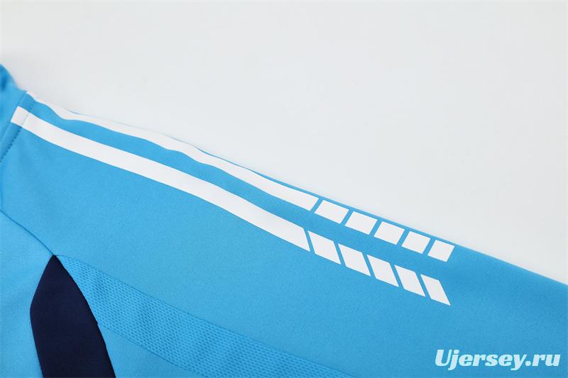 Retro 05/06 Real Madrid Light Blue Half Zipper Jacket