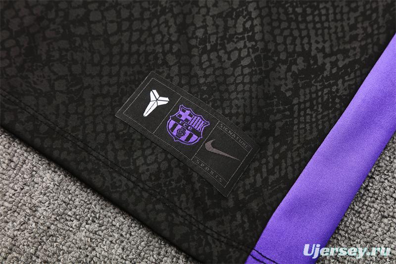 25/26 Barcelona Black Joint Edition Half Zipper Jacket+Long Pants