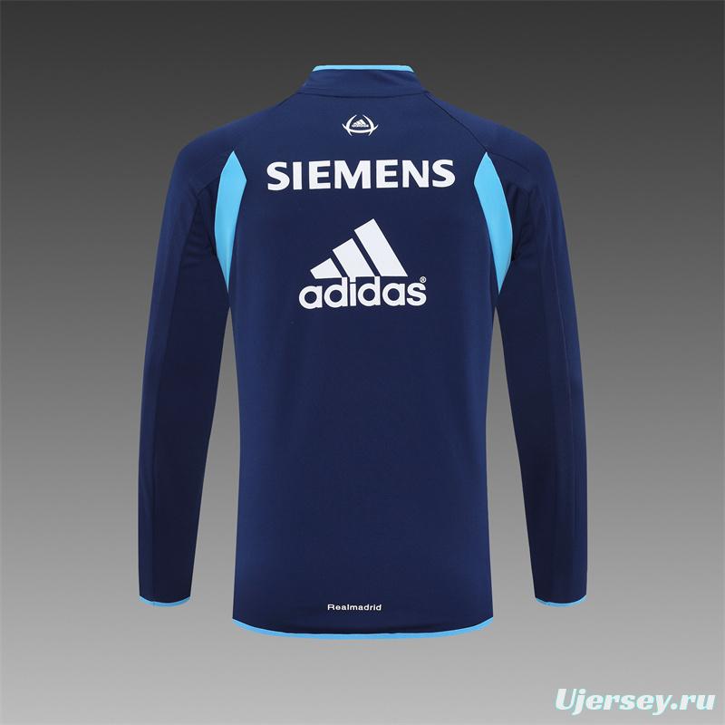Retro 05/06 Real Madrid Royal Blue Half Zipper Jacket