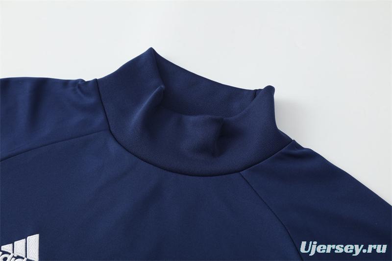 Retro 16/17 Real Madrid Royal Blue Half Zipper Jacket