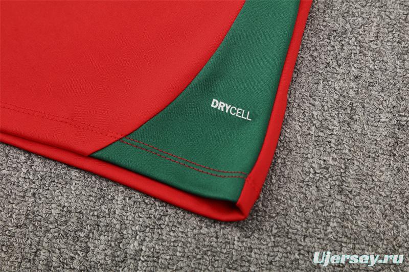 25/26 Portugal Red Half Zipper Jacket+Long Pants