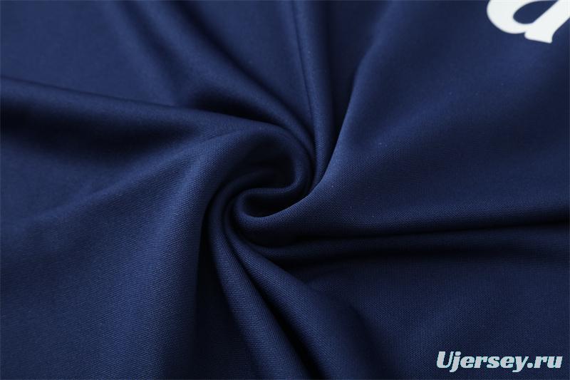 Retro 16/17 Real Madrid Royal Blue Half Zipper Jacket