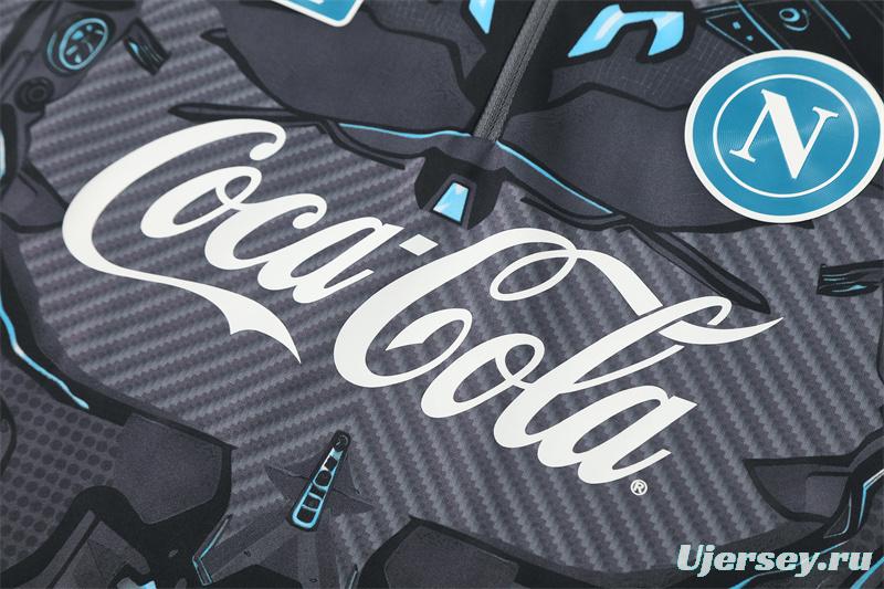 25/26 Napoli Black Grey Camouflage Half Zipper Jacket+Long Pants