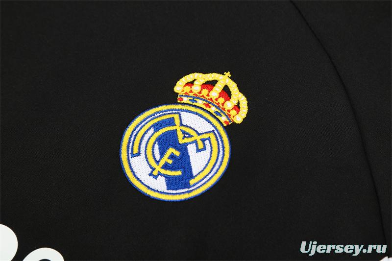 Retro 08/09 Real Madrid Black Half Zipper Jacket+Long Pants