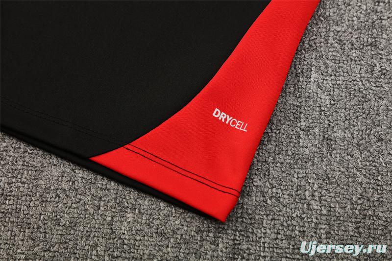 25/26 Portugal Black Half Zipper Jacket+Long Pants