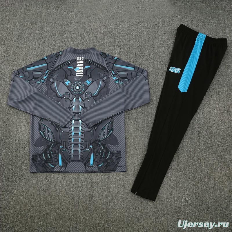 25/26 Napoli Black Grey Camouflage Half Zipper Jacket+Long Pants