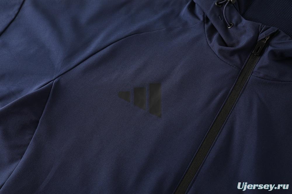 25/26 Adidas Navy Hoodie Full Zipper Jacket + Long Pants