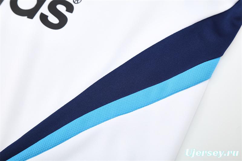 Retro 09/10 Real Madrid White Half Zipper Jacket