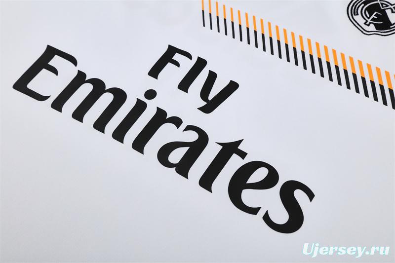 Retro 13/14 Real Madrid White Half Zipper Jacket