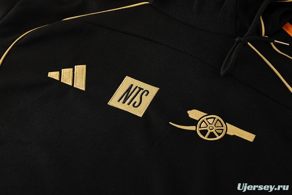 25/26 Arsenal Black Full Zipper Jacket + Long Pants