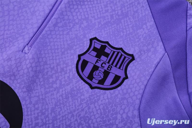 25/26 Barcelona Purple Joint Edition Half Zipper Jacket+Long Pants