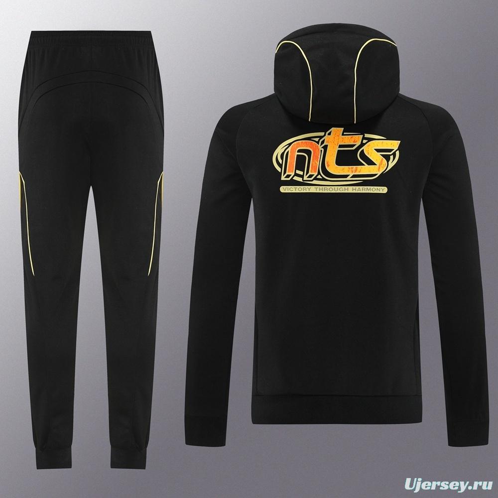 25/26 Arsenal Black Full Zipper Jacket + Long Pants