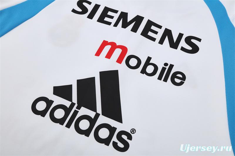 Retro 03/04 Real Madrid White Half Zipper Jacket+Long Pants