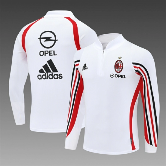 Retro 03/04 AC Milan White Half Zipper Jacket