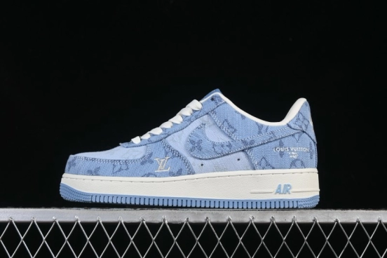 Nike Air Force 1 '07 Low LV Collaboration Light Blue Casual Sneakers - YF9511-823