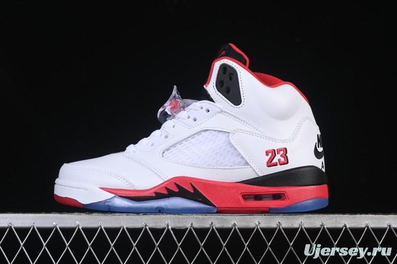 Nike Air Jordan 5 Retro Fire Red Black Tongue Basketball Shoes - HQ7978-101