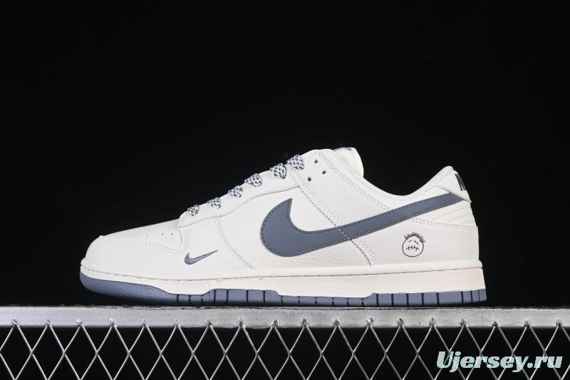Nike SB Dunk Low Grey Swoosh Anniversary Custom Low-Top Skate Shoes - CS1688-120