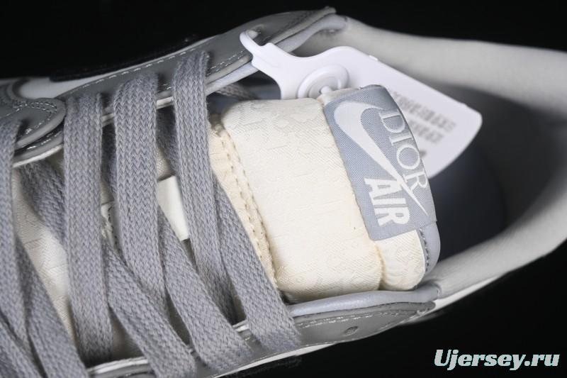 Dior Air Jordan 1 Low White Grey Collaboration Low-Top Sneakers - CN8608-002