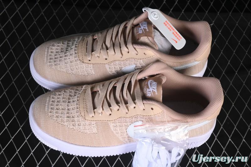 Nike Air Force 1'07 Low Knit Khaki Casual Sneakers - CI0051-200