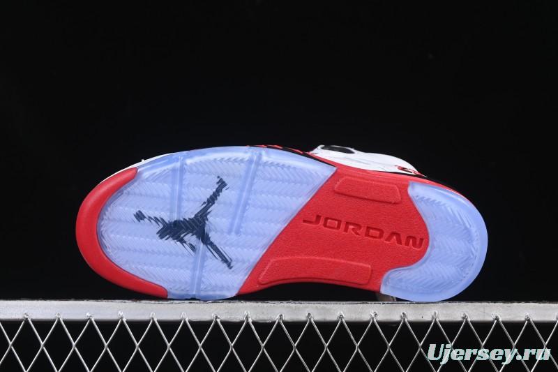 Nike Air Jordan 5 Retro Fire Red Black Tongue Basketball Shoes - HQ7978-101