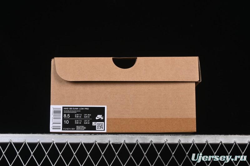 Nike SB Dunk Low Pro ISO Triple Black Skate Shoes - FJ1674-001