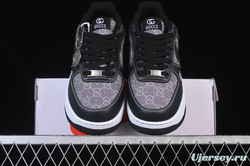 Nike Air Force 1 '07 Low Gucci Collaboration Litchi Grain Print Casual Sneakers - AH8462-002