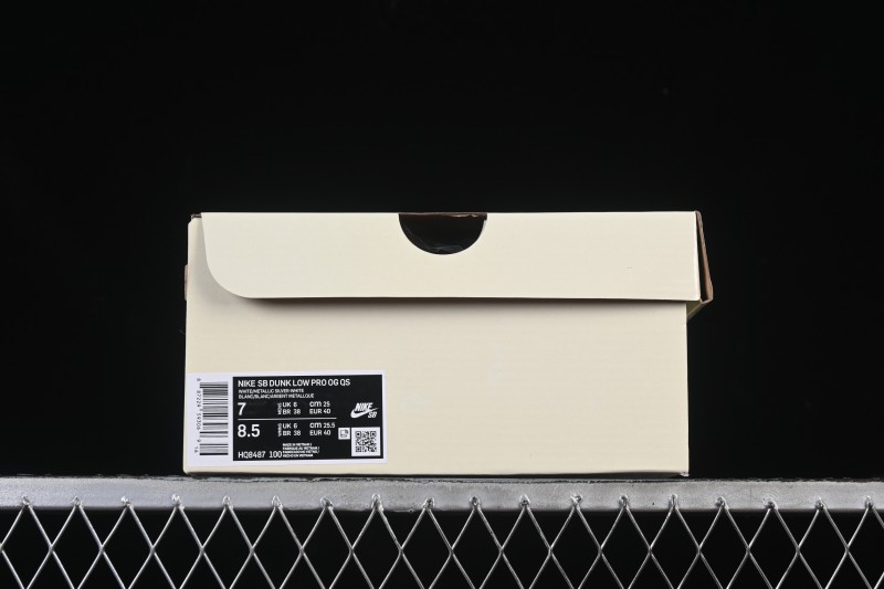 Nike Supreme x Dunk SB Dunk Low White Low-Top Casual Skate Shoes - HQ8487-100