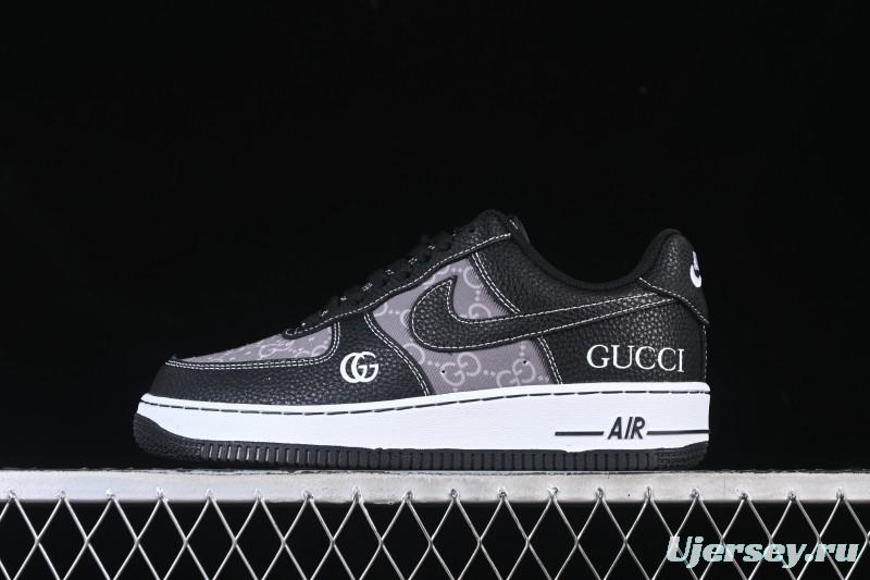 Nike Air Force 1 '07 Low Gucci Collaboration Litchi Grain Print Casual Sneakers - AH8462-002