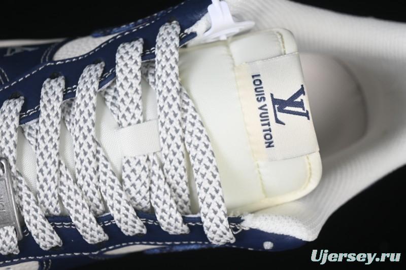 Nike Air Force 1 '07 Low LV Collaboration Navy Blue Cashew Flower Casual Sneakers - JP8028-009